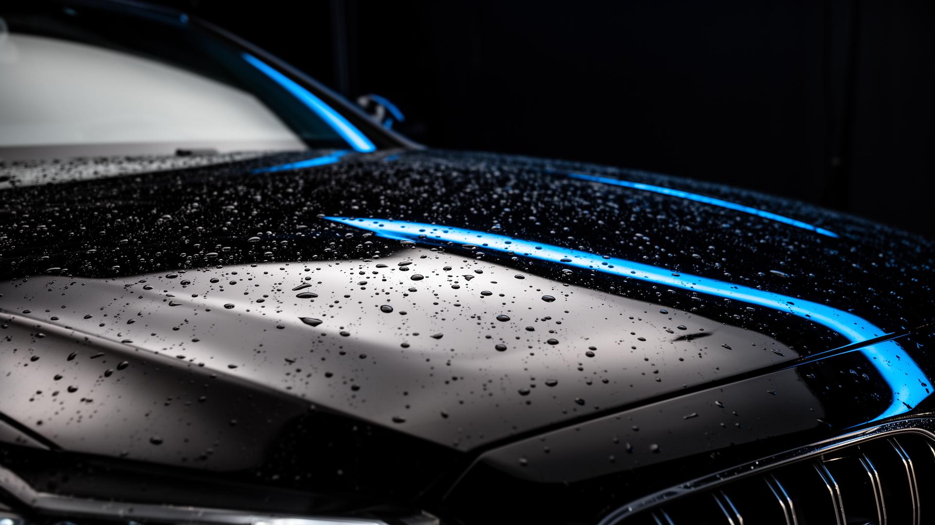 Freshly detailed luxury sports car